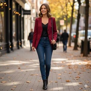 Bagatelle Collection NY Magenta Tailored Blazer NWT Elegant Vibrant Jacket (XS)